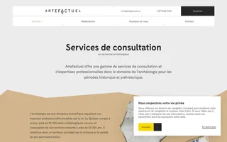 Artefactuel homepage website preview