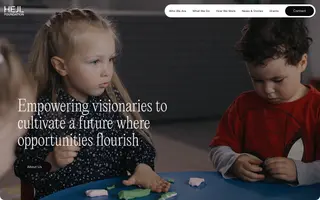 Hejl Foundation homepage website preview