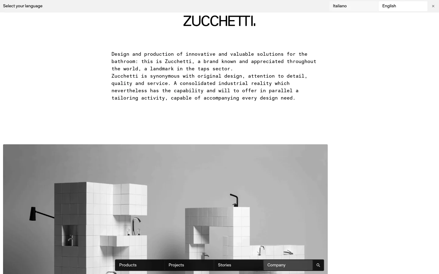 Zucchetti About Us desktop website screenshot