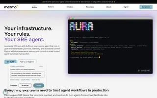 Mezmo homepage website preview