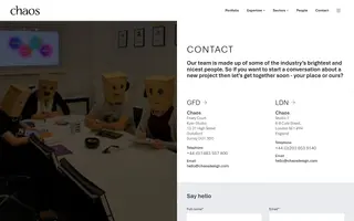 Chaos homepage website preview
