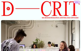 D-Crit homepage website preview
