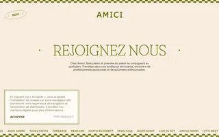 Amici homepage website preview