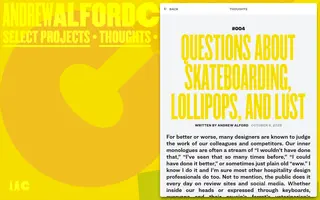 Andrew Alford Creative homepage website preview