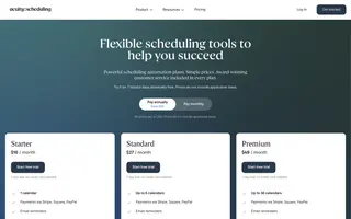 Acuity Scheduling homepage website preview