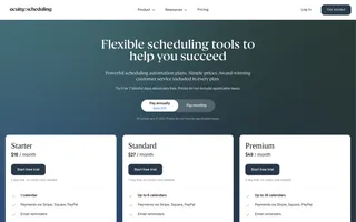 Acuity Scheduling homepage website preview
