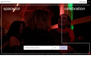 Creative Spaces homepage website preview