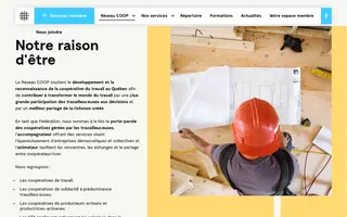 Réseau COOP homepage website preview