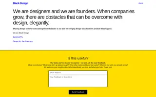 Black Design homepage website preview