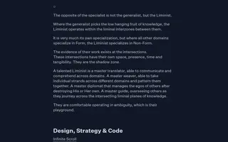 The Liminist homepage website preview