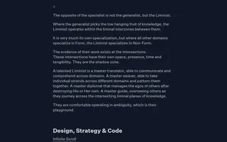 The Liminist homepage website preview