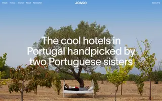 JO&SO homepage website preview