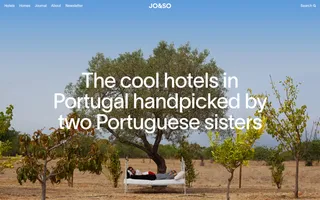 JO&SO homepage website preview