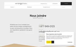 Artefactuel homepage website preview