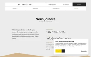 Artefactuel homepage website preview