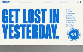 Yesterday* homepage website preview