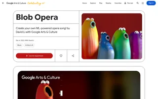 Blob Opera homepage website preview