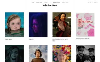 A24 Auctions homepage website preview