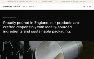 Evermore London homepage website preview