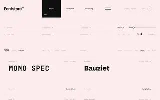 Fontstore homepage website preview