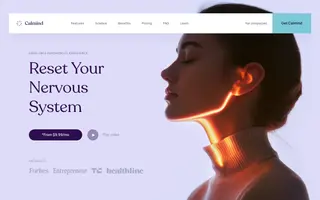 Calmind homepage website preview
