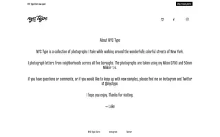 NYC Type homepage website preview