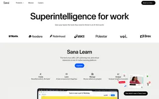 Sana homepage website preview