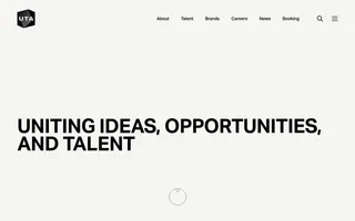 United Talent Agency homepage website preview