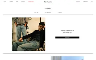 Won Hundred homepage website preview