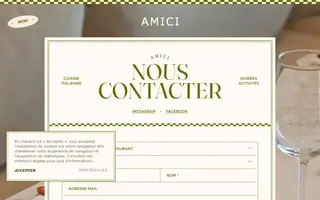 Amici homepage website preview