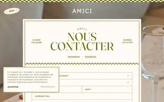 Amici homepage website preview