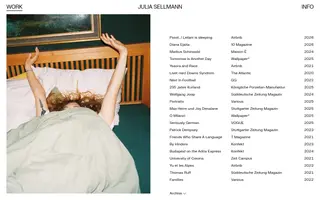 Julia Sellmann homepage website preview