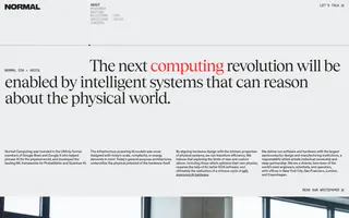 Normal Computing homepage website preview
