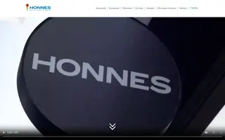 Honnes homepage website preview