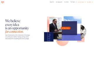 Open Book communications homepage website preview