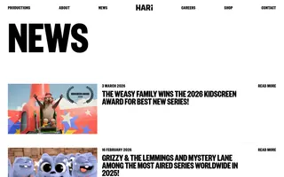 Studio Hari homepage website preview