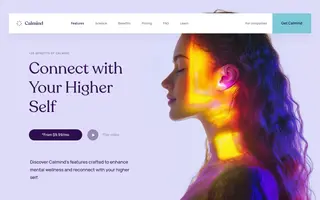 Calmind homepage website preview