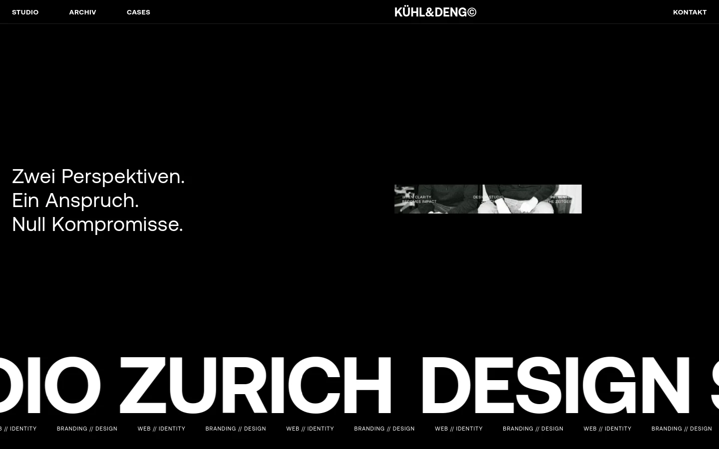 Kühl&Deng homepage desktop website screenshot
