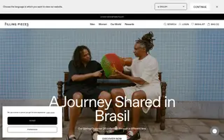 Filling Pieces homepage website preview