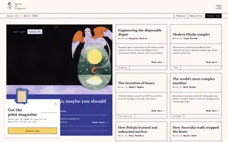 Works in Progress homepage website preview