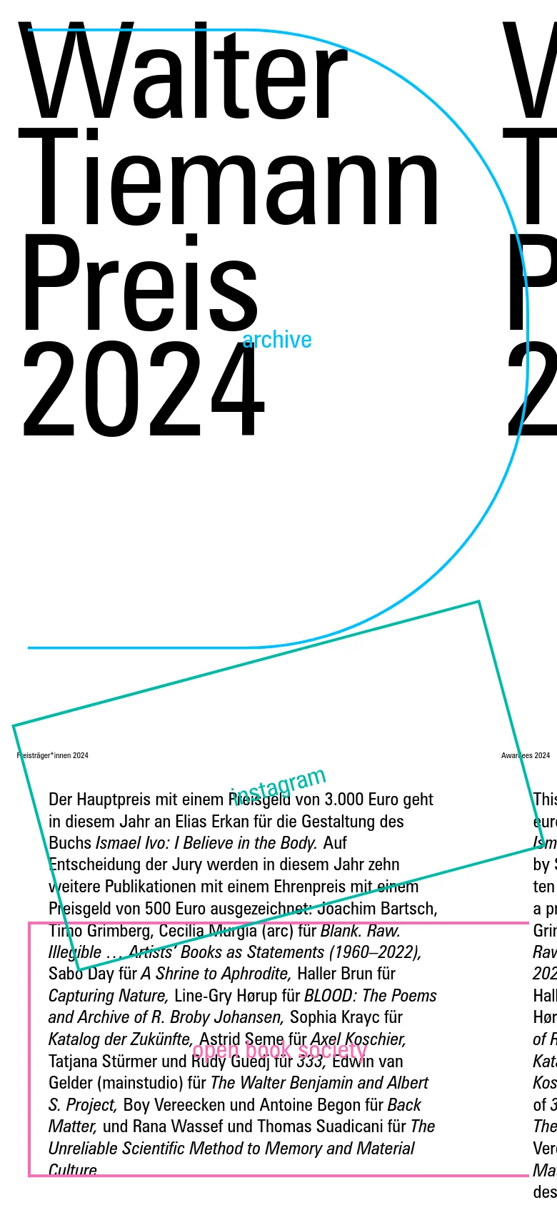 The mobile version maintains the minimalist white and black aesthetic but scales the massive headline text to fit the narrow viewport. The light-blue circular graphic is more prominent and centered, and the text content is reflowed into a single vertical column for easier scrolling.