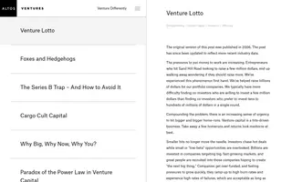 Altos Ventures homepage website preview