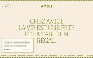 Amici homepage website preview
