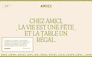 Amici homepage website preview