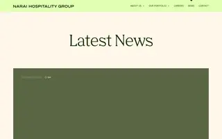 Narai Hospitality Group homepage website preview