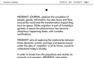 Migrant Journal homepage website preview