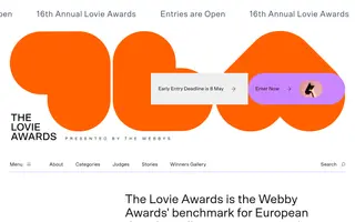 Lovie Awards homepage website preview