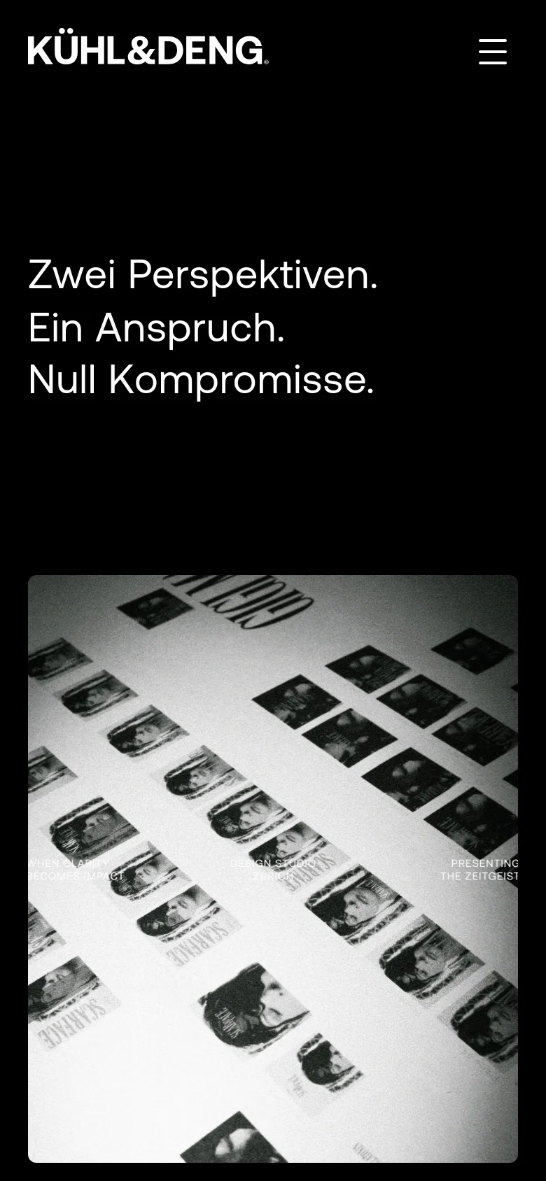 Kühl&Deng homepage mobile website screenshot