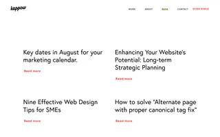 Kappow homepage website preview