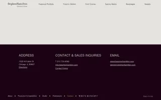 Stephen Hamilton Productions homepage website preview